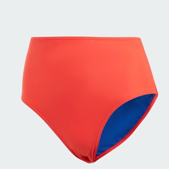 Adidas Swimwear Women L Bright Red High Waist Bikini Swim Bottom NWT - Picture 1 of 13